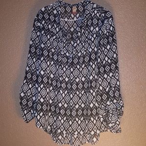 Black Aztec blouse